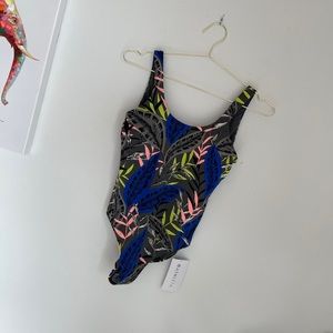 Athleta Midnight Palm One Piece Bathing/Swim Suit Size Small NWT